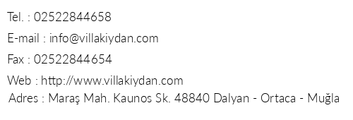 Villa Kydan Apartment telefon numaralar, faks, e-mail, posta adresi ve iletiim bilgileri